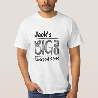 T-shirt 30ème anniversaire personnalisé de mâle