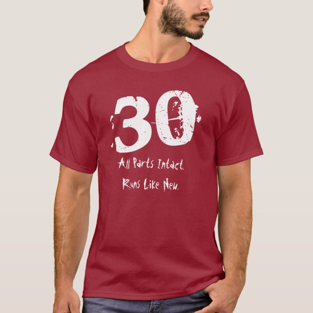 T-shirt 30ème Cadeau d'anniversaire trente ans de nom fait (Devant)