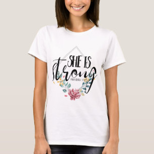 T-shirt 31:25 de proverbes elle est forte