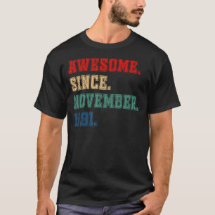 T-shirt 31 Ans Awesome Depuis Novembre 1991 31st Bir