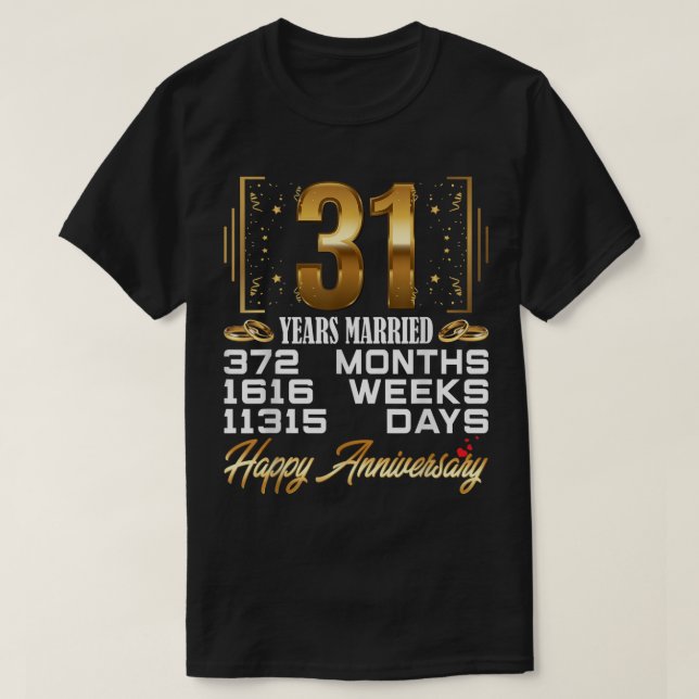 T-shirt 31 ans de mariage - Funny 31ème anniversaire de Ma (Design devant)