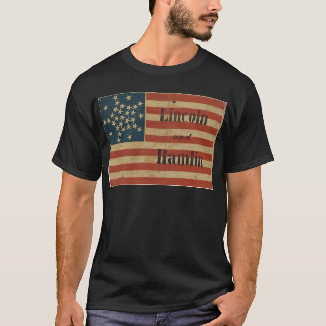 T-shirt 31 étoile Lincoln 1860 et drapeau américain de (Devant)