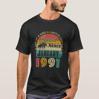 T-shirt 31E Anniversaire 31 Ans Légende Rétro Depuis Janu