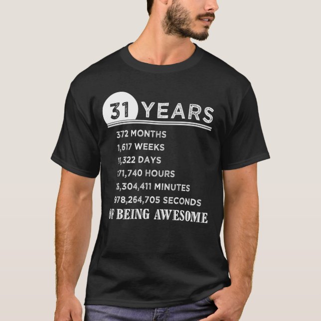 T-shirt 31ème Chemise d'anniversaire cadeaux (Devant)