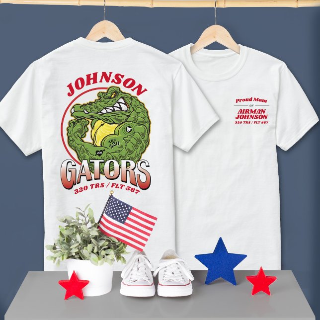 T-shirt 320 Gators Air Force BMT Graduation LIGHT Color (Custom 320 TRS Gators Mascot US Air Force Basic Training Graduation tees in white, proud mom & dad)