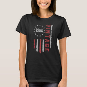 T-shirt 32 ans 1990 drapeau américain 32e anniversaire