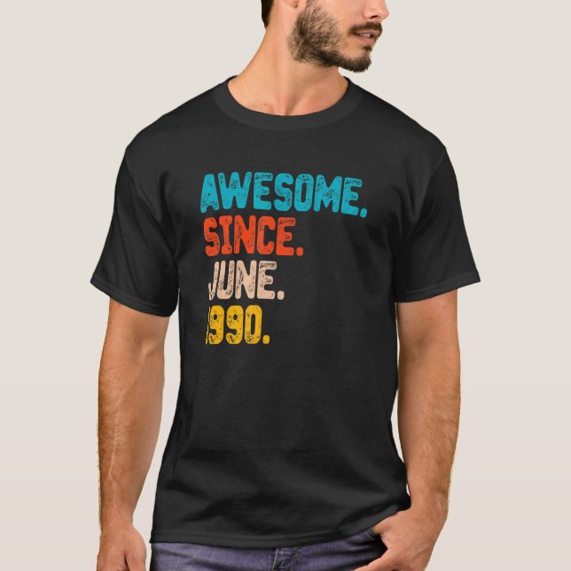T-shirt 32 Ans Awesome Depuis Juin 1990 32e Anniversaire (Devant)