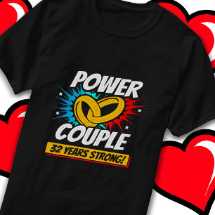 T-shirt 32 ans Comic Super Power Couple 32e anniversaire