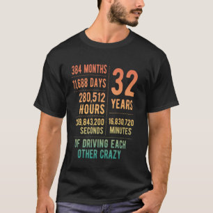 T-shirt 32 Ans de Mariage Drôle 32e Anniversaire de Mariag