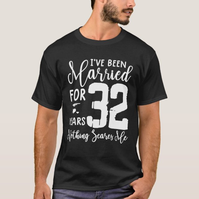 T-shirt 32 Ans Mariés Drôle Couple 32E Anniversaire (Devant)