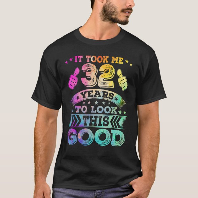 T-shirt 32 Trente-Deux Ans Joyeux 32e Anniversaire Imprime (Devant)