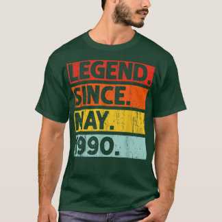 T-shirt 32e anniversaire Cadeaux Légende depuis mai 1990 3