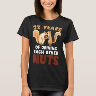 T-shirt 32e Anniversaire Du Mariage 32 Ans De Conduite Cha