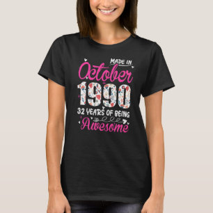 T-shirt 32e anniversaire stupéfiant depuis Octobre 1990 Fl
