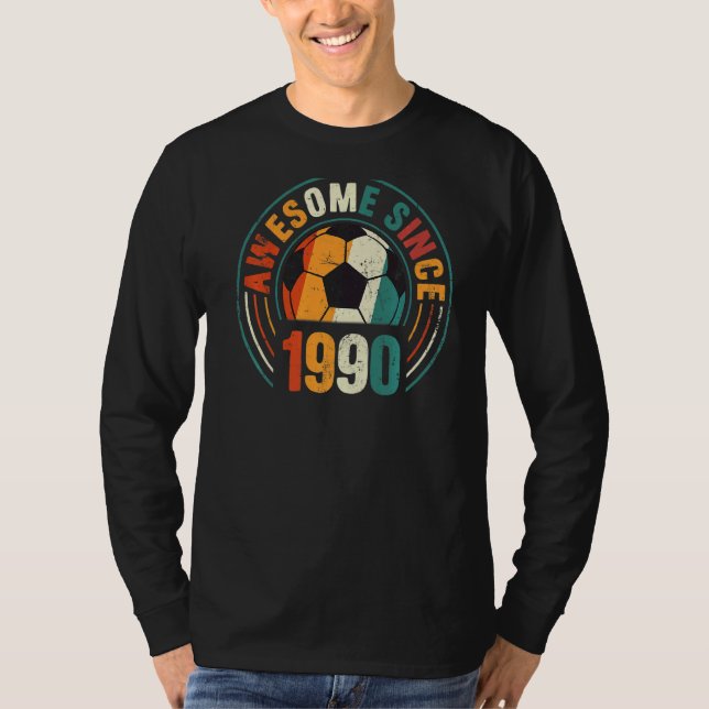 T-shirt 32e fête d'anniversaire 32 ans Awesome 1990 Socce (Devant)