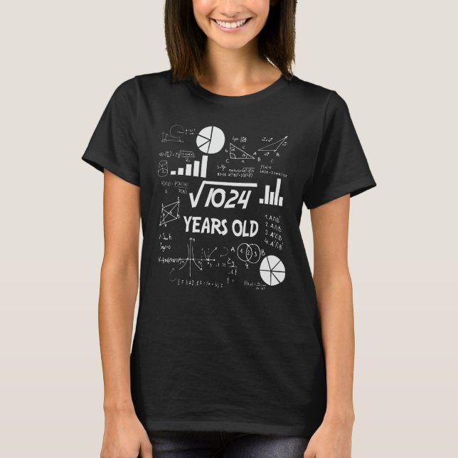 T-shirt 32nd Birthday Square Root Math 32 Years Old Bday (Devant)