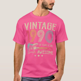 T-shirt 32nd Birthday Womens Mens Vintage Awesome 1990 Gui