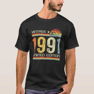 T-shirt 32th B Day Gifts Vintage 1991 Limited Edition 32