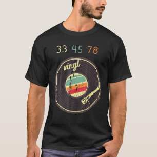 T-shirt 33 45 78 Vintage Retro Vinyl Record Tourne-disque 