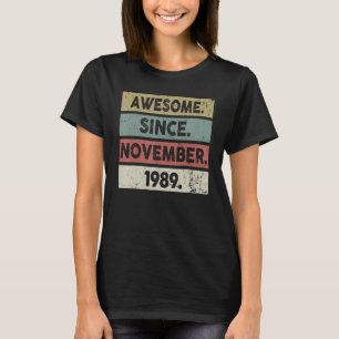 T-shirt 33 Ans Awesome Depuis Novembre 1989 33ème Bir