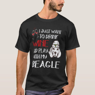T-shirt 33 Bois du vin et joue avec mon beagle