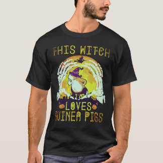 T-shirt 33 Cette sorcière adore les cochons d'Inde Hallowe