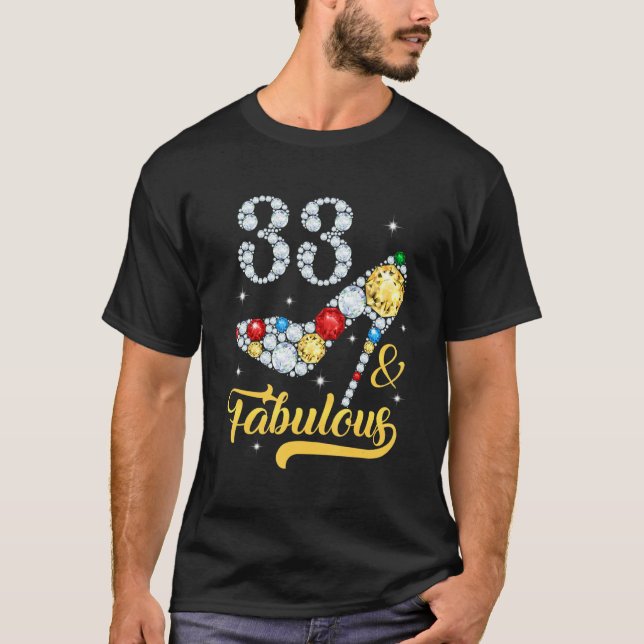 T-shirt 33 & Fabuleux 33e Anniversaire Chaussures talons h (Devant)