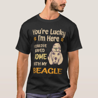 T-shirt 33 Resté à la maison avec mon Beagle