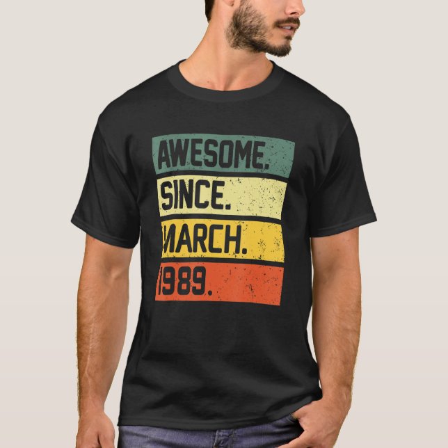 T-shirt 33e anniversaire 33 ans stupéfiant depuis mars 198 (Devant)