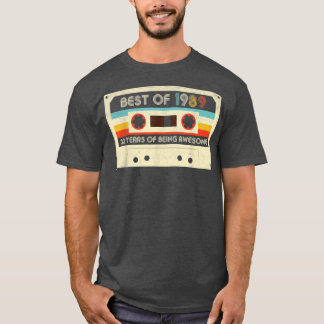 T-shirt 33e Anniversaire Cadeaux Retro Vintage Best Of 198