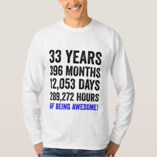 T-shirt 33e anniversaire // Compte à rebours pour l’annive