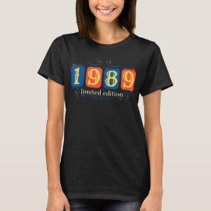 T-shirt 33e anniversaire Dames Mens 33 ans 1989 Don 17