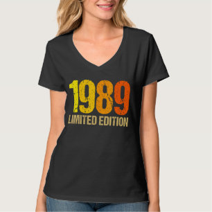 T-shirt 33e anniversaire Dames Mens 33 ans 1989 Don 9