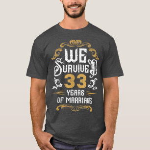T-shirt 33e anniversaire de Mariage mariée femme mariée 33