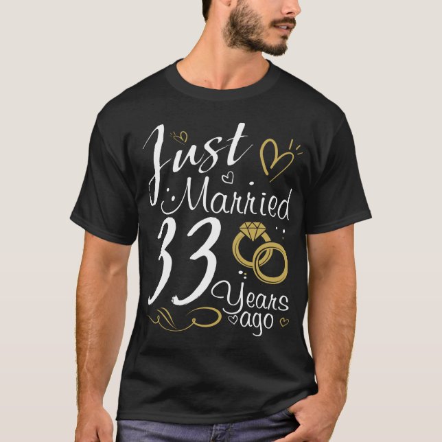 T-shirt 33ème anniversaire de Mariage. Marié il y a 33 ans (Devant)