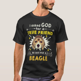 T-shirt 34 a demandé à Dieu - Vrai Ami - Un Beagle