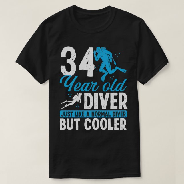 T-shirt 34 Année Plongée Plongée Plongée Snorkel 34 Annive (Design devant)