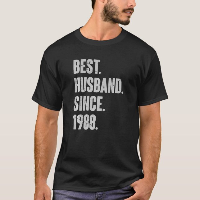 T-shirt 34 Anniversaire Mariage Pour Lui Meilleur Mari Dep (Devant)