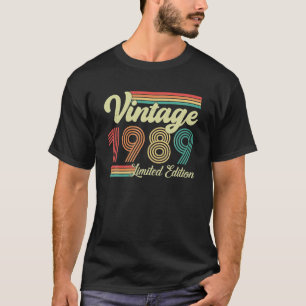 T-shirt 34 Ans Vintage 1989 Né En 1989 34ᵉ