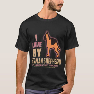 T-shirt 34 J'aime mon berger allemand, ce sont les humains