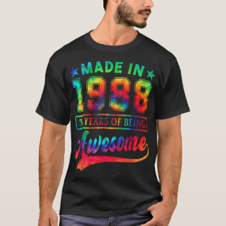 T-shirt 34 Year Old 34th Birthday Gift Tie Dye Awesome Sin