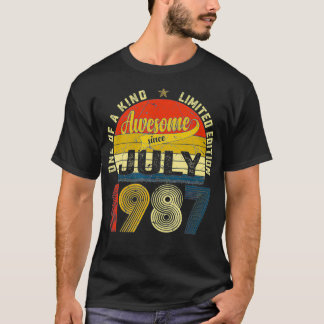 T-shirt 34e anniversaire Décorations Juillet 1987 Hommes F