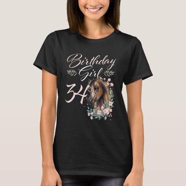 T-shirt 34e anniversaire fille cheval 34 ans Anniversaire (Devant)