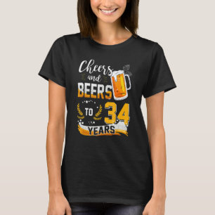 T-shirt 34e Anniversaire Soeurs Et Bières À 34 Ans Né En