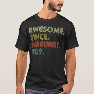T-shirt 34e anniversaire stupéfiant depuis février 1989 34