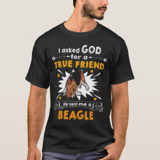 T-shirt 35 A demandé à Dieu - Vrai Ami - Un Beagle