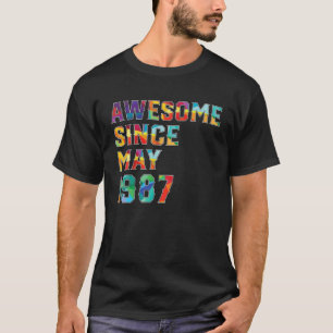 T-shirt 35 Ans Awesome Depuis Mai 1987 35E Anniversaire