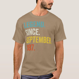 T-shirt 35 Ans Légende depuis septembre 1987 35e Birt
