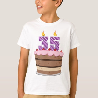 T-shirt 35 ans sur le gâteau d'anniversaire