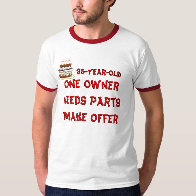 T-shirt 35 ans. Un propriétaire. Besoin de pièces. Offre (Devant)